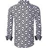 imageAlex Vando Mens Digital Printing Dress Shirts IronFree Regular Fit Party Button Down ShirtWhite Flocking
