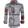 imageAlex Vando Mens Digital Printing Dress Shirts IronFree Regular Fit Party Button Down ShirtGrey