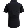 imageAlex Vando Mens Knitted Dress Shirts 8Way Stretch Easy Care Solid Short Sleeve Shirt for MenBlack