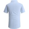 imageAlex Vando Mens Knitted Dress Shirts 8Way Stretch Easy Care Solid Short Sleeve Shirt for MenBlue