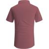 imageAlex Vando Mens Knitted Dress Shirts 8Way Stretch Easy Care Solid Short Sleeve Shirt for MenPink