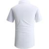 imageAlex Vando Mens Knitted Dress Shirts 8Way Stretch Easy Care Solid Short Sleeve Shirt for MenWhite