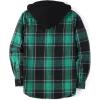 imageAlex Vando Mens Button Down Shirts Regular Fit Long Sleeve Casual Plaid Flannel ShirtHooded GreenBlack