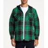 imageAlex Vando Mens Button Down Shirts Regular Fit Long Sleeve Casual Plaid Flannel ShirtHooded GreenBlack