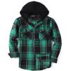 imageAlex Vando Mens Button Down Shirts Regular Fit Long Sleeve Casual Plaid Flannel ShirtHooded GreenBlack