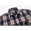 imageAlex Vando Mens Button Down Shirts Regular Fit Long Sleeve Casual Plaid Flannel ShirtNavyKhaki 34
