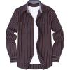 imageAlex Vando Mens Button Down Shirts Regular Fit Long Sleeve Casual Plaid Flannel ShirtNavyOrange Stripe