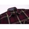imageAlex Vando Mens Button Down Shirts Regular Fit Long Sleeve Casual Plaid Flannel ShirtWineKhaki 43