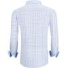 imageAlex Vando Mens Button Down Shirts Wrinkle Free 4Way Stretch Print Business Casual Shirt07 Blue Check