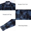 imageAlex Vando Mens Button Down Shirts Wrinkle Free 4Way Stretch Print Business Casual ShirtWestern BlueBlack 55