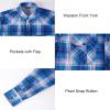 imageAlex Vando Mens Button Down Shirts Wrinkle Free 4Way Stretch Print Business Casual ShirtWestern BlueRed 56