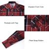 imageAlex Vando Mens Button Down Shirts Wrinkle Free 4Way Stretch Print Business Casual ShirtWestern RedBlack 54