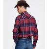imageAlex Vando Mens Button Down Shirts Wrinkle Free 4Way Stretch Print Business Casual ShirtWestern RedBlack 54