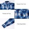 imageAlex Vando Mens Button Down Shirts Wrinkle Free 4Way Stretch Print Business Casual ShirtWestern RoyalWhite 50
