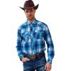 imageAlex Vando Mens Button Down Shirts Wrinkle Free 4Way Stretch Print Business Casual ShirtWestern RoyalWhite 50