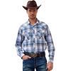imageAlex Vando Mens Button Down Shirts Wrinkle Free 4Way Stretch Print Business Casual ShirtWestern White 51