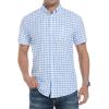 imageAlex Vando Mens Button Down Shirts Wrinkle Free 4Way Stretch Short Sleeve Business Casual ShirtBlue 02