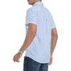 imageAlex Vando Mens Button Down Shirts Wrinkle Free 4Way Stretch Short Sleeve Business Casual ShirtBlue 02