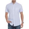 imageAlex Vando Mens Button Down Shirts Wrinkle Free 4Way Stretch Short Sleeve Business Casual ShirtBlueRed 01