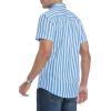imageAlex Vando Mens Button Down Shirts Wrinkle Free 4Way Stretch Short Sleeve Business Casual ShirtBlueYellow 01