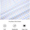 imageAlex Vando Mens Button Down Shirts Wrinkle Free 4Way Stretch Short Sleeve Business Casual ShirtBlueYellow 02