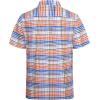 imageAlex Vando Mens Button Down Shirts Wrinkle Free 4Way Stretch Short Sleeve Business Casual ShirtOrangeBlue 02