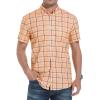 imageAlex Vando Mens Button Down Shirts Wrinkle Free 4Way Stretch Short Sleeve Business Casual ShirtOrangeBrown 02
