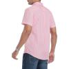 imageAlex Vando Mens Button Down Shirts Wrinkle Free 4Way Stretch Short Sleeve Business Casual ShirtPink 01