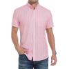 imageAlex Vando Mens Button Down Shirts Wrinkle Free 4Way Stretch Short Sleeve Business Casual ShirtPink 01
