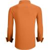 imageAlex Vando Mens Dress Shirts Regular Fit Long Sleeve Stretch Business Dress Shirts for MenOrange