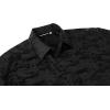 imageAlex Vando Mens Luxury Satin Dress Shirt Long Sleeve Silk Shiny Sateen Party ShirtBlack Jacquard