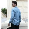 imageAlex Vando Mens Luxury Satin Dress Shirt Long Sleeve Silk Shiny Sateen Party ShirtBlue Paisley