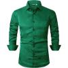 imageAlex Vando Mens Luxury Satin Dress Shirt Long Sleeve Silk Shiny Sateen Party ShirtGreen Paisley