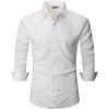imageAlex Vando Mens Luxury Satin Dress Shirt Long Sleeve Silk Shiny Sateen Party ShirtWhite Jacquard