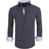 imageAlex Vando Mens Printed Dress Shirts Long Sleeve Regular Fit Button Down ShirtBlack Twins 36