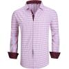 imageAlex Vando Mens Printed Dress Shirts Long Sleeve Regular Fit Button Down ShirtWine Diamond 74
