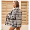 imageAlex Vando Womens Flannel Shirt Regular Long Sleeve Button Down Flannel Shirts for WomenGreyWhite 01