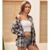 imageAlex Vando Womens Flannel Shirt Regular Long Sleeve Button Down Flannel Shirts for WomenGreyWhite 01