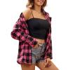 imageAlex Vando Womens Flannel Shirt Regular Long Sleeve Button Down Flannel Shirts for WomenRoseBlack 01