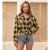 imageAlex Vando Womens Flannel Shirt Regular Long Sleeve Button Down Flannel Shirts for WomenYellowBlack 01