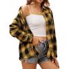 imageAlex Vando Womens Flannel Shirt Regular Long Sleeve Button Down Flannel Shirts for WomenYellowBlack 01