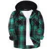 imageAlex Vando Mens Button Down Shirts Regular Fit Long Sleeve Casual Plaid Flannel ShirtHooded GreenBlack