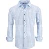 imageAlex Vando Mens Button Down Shirts Wrinkle Free 4Way Stretch Print Business Casual Shirt07 Blue Check