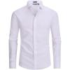 imageAlex Vando Mens Dress Shirt Easy Care Slim Fit Long Sleeve Cotton Stretch Button Down ShirtWhite