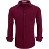 imageAlex Vando Mens Dress Shirts Regular Fit Long Sleeve Stretch Business Dress Shirts for MenBurgundy