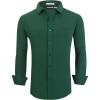 imageAlex Vando Mens Dress Shirts Regular Fit Long Sleeve Stretch Business Dress Shirts for MenForest Green