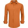 imageAlex Vando Mens Dress Shirts Regular Fit Long Sleeve Stretch Business Dress Shirts for MenOrange