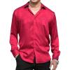 imageAlex Vando Mens Luxury Satin Dress Shirt Long Sleeve Silk Shiny Sateen Party ShirtWine Paisley