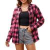 imageAlex Vando Womens Flannel Shirt Regular Long Sleeve Button Down Flannel Shirts for WomenRoseBlack 01