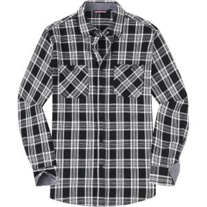 imageAlex Vando Mens Button Down Shirts Regular Fit Long Sleeve Casual Plaid Flannel ShirtBlackWhite 51